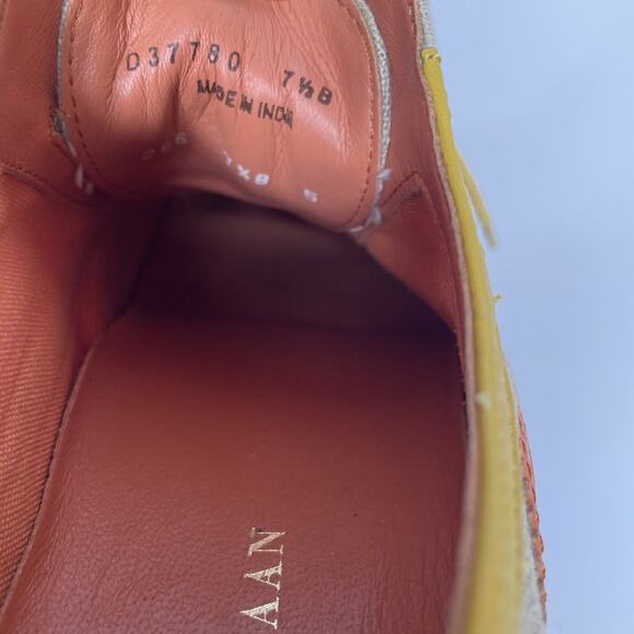 COLE HAAN Women's Wingtip Oxford Lace up Turquoise Orange Yellow D37780 7 -1/2 B - Picture 11 of 16